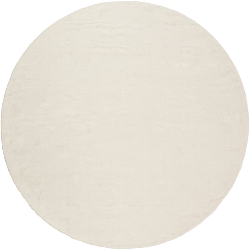 Surya Mystique Area Rug M-262 Ivory Solid Hand Crafted 6  x 6  Round