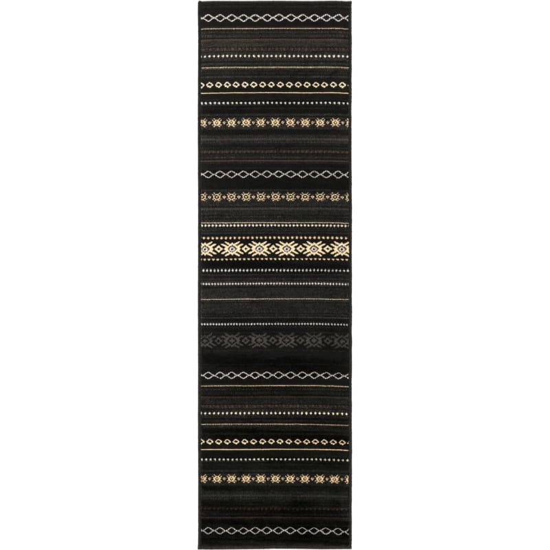 Abbie & Allie Rugs Paramount Par-1047 Black 2'2" x 7'6" Runner Area Rug