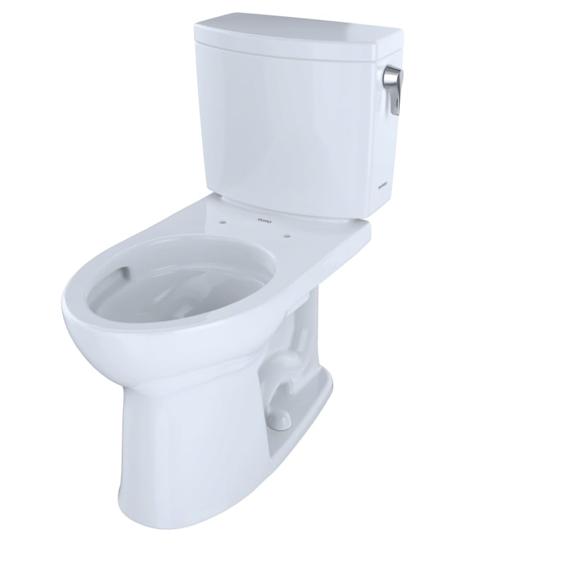 TOTO CST454CUFRG#01 Drake II Two Piece Elongated 1 GPF CeFiONtect Toilet with Double Cyclone Flush System - Less Seat Cotton Fixture Toilet Two-Piece