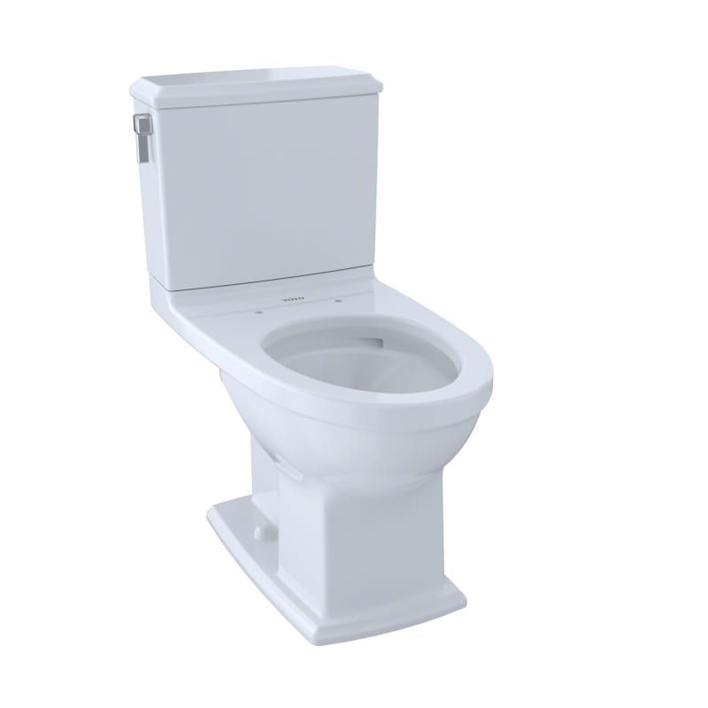 TOTO CST494CEMFG#01 Connelly 0.9 & 1.28 GPF Two Piece Elongated Toilet with CeFiONtect and ADA Height - Less Seat Cotton Fixture Toilet Two-Piece