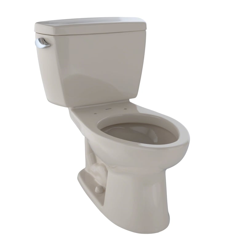 TOTO CST744S Drake 1.6 GPF Two Piece Elongated Toilet with G-Max Flush System - Less Seat Bone Fixture Toilet Two-Piece Elongated