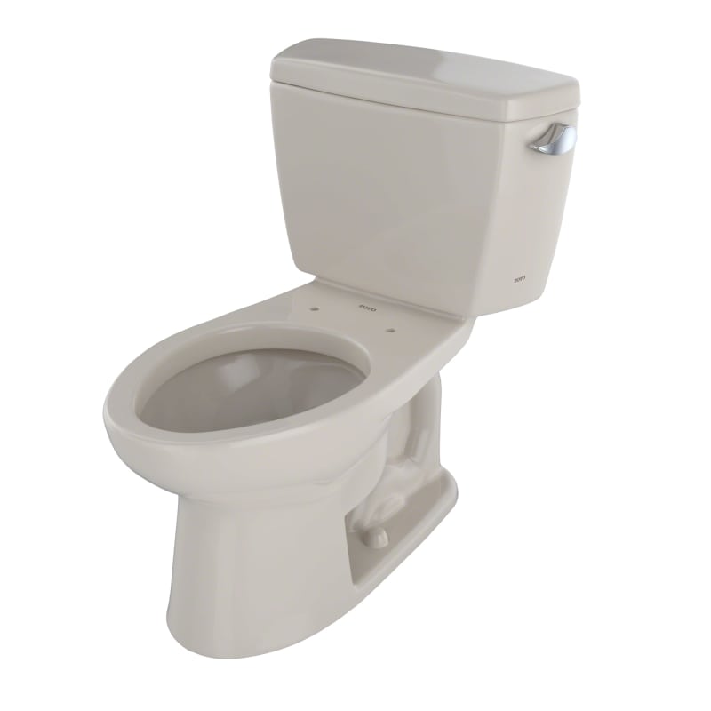 TOTO CST744SLR Drake Two Piece Elongated 1.6 GPF ADA Toilet with G-Max Flush System and Right-Hand Trip Lever - Less Seat Bone Fixture Toilet