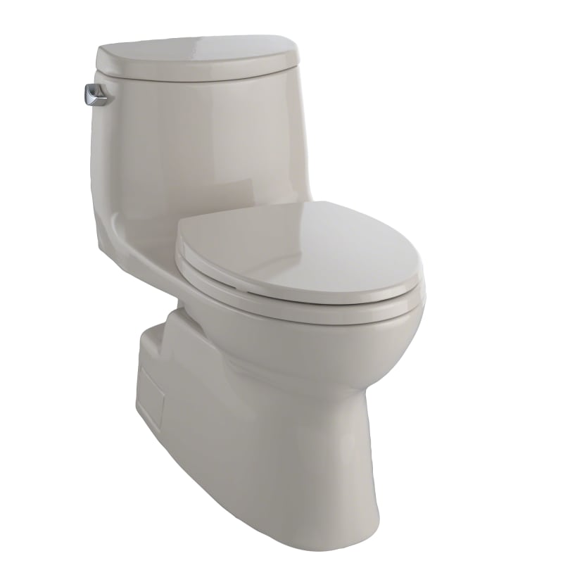 TOTO MS614114CEFG#03 Carlyle II One Piece Elongated 1.28 GPF Toilet with Double Cyclone Flush System - Seat Included Bone Fixture Toilet One-Piece