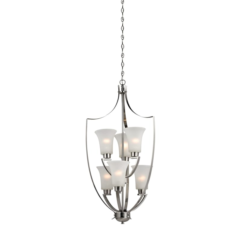 Elk Home 21-Inch Wide Foyer Chandelier  Traditional  Brushed Nickel