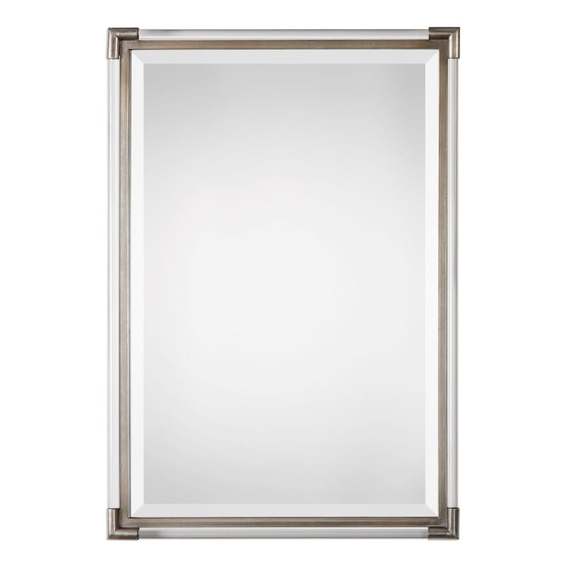 Must Have Uttermost 09199 Mackai 33 X 23 Rectangular Contemporary Wall Mirror With Acrylic Accents Silver Leaf Home Decor Mirrors Accent Mirror From Uttermost Accuweather Shop