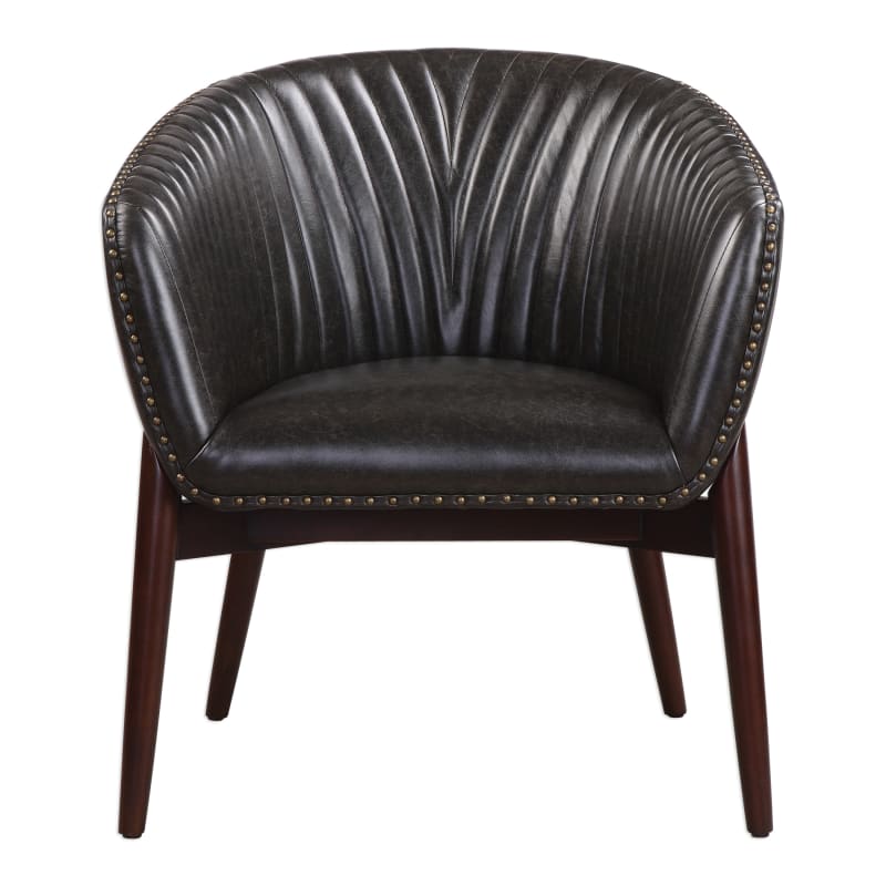 UPC 792977233801 product image for Uttermost 23380 Anders 27 1/2 Inch Wide Wood Frame Accent Chair with Fabric Upho | upcitemdb.com