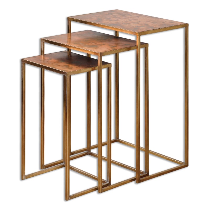 Uttermost 24449 Copres Stand Designed by Grace Feyock Oxidized Copper Indoor Furniture Tables Accent