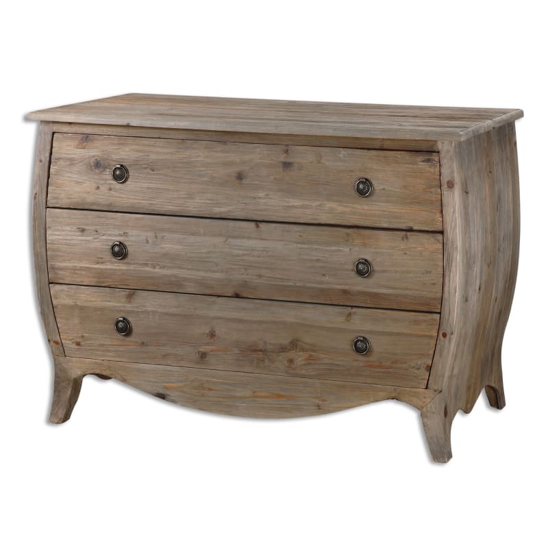 Uttermost 24454 Gavorrano Dresser Designed by Jim Parsons Lightly Burnished Reclaimed Pine Indoor Furniture Storage Dresser