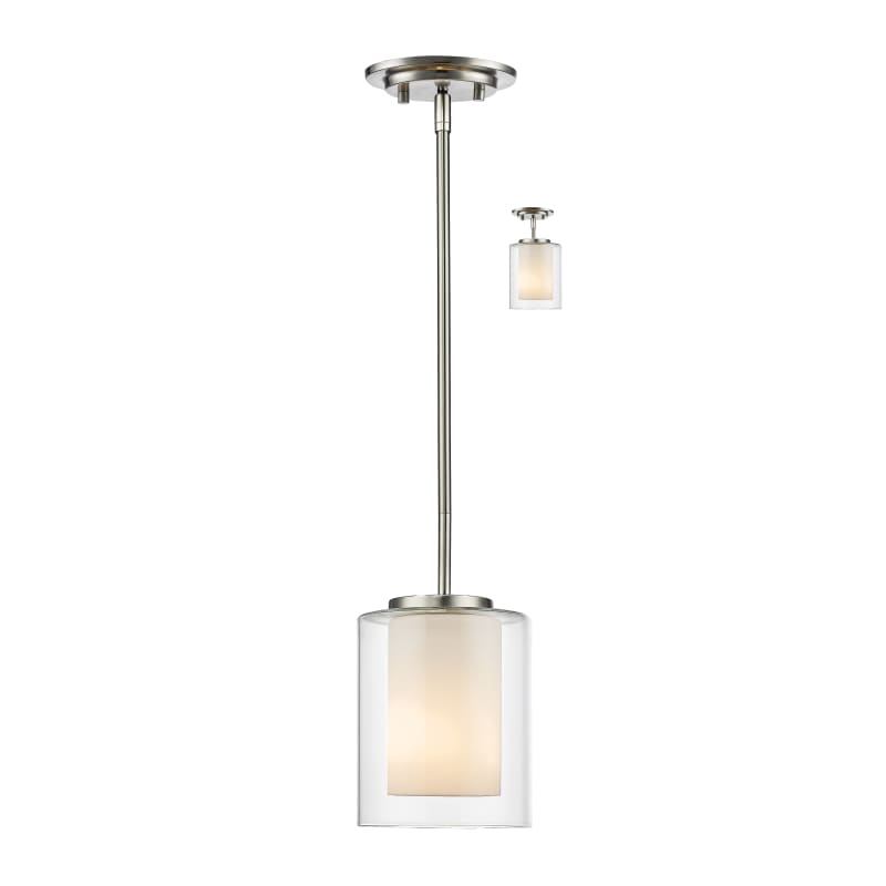 Z-Lite 426Mp Willow 5  Wide Mini Pendant / Semi-Flush Ceiling Fixture - Nickel