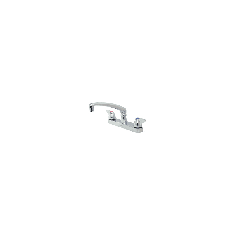 UPC 670240373938 product image for Zurn Z871G3-XL-3F Gooseneck Lead Free Double Handle Kitchen Faucet with Metal Wr | upcitemdb.com