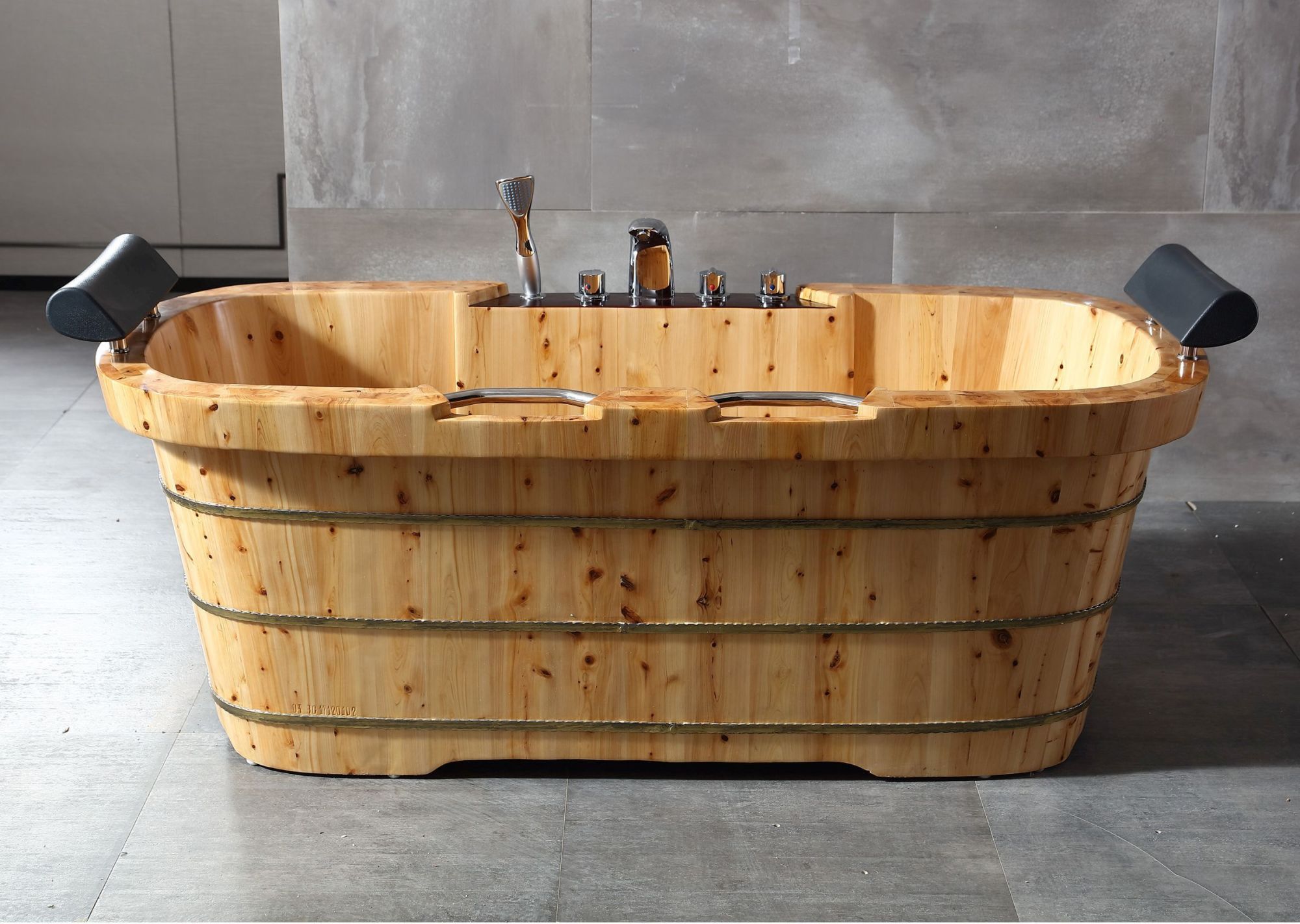 ALFI brand AB1130 65" Soaking Bathtub for Natural Wood 811413023865