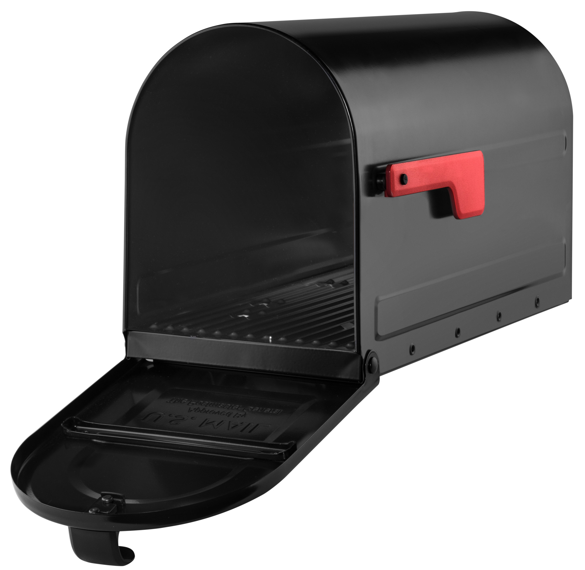 Architectural Mailboxes 790010 Black Mb2 Post Mount Mailbox With Red