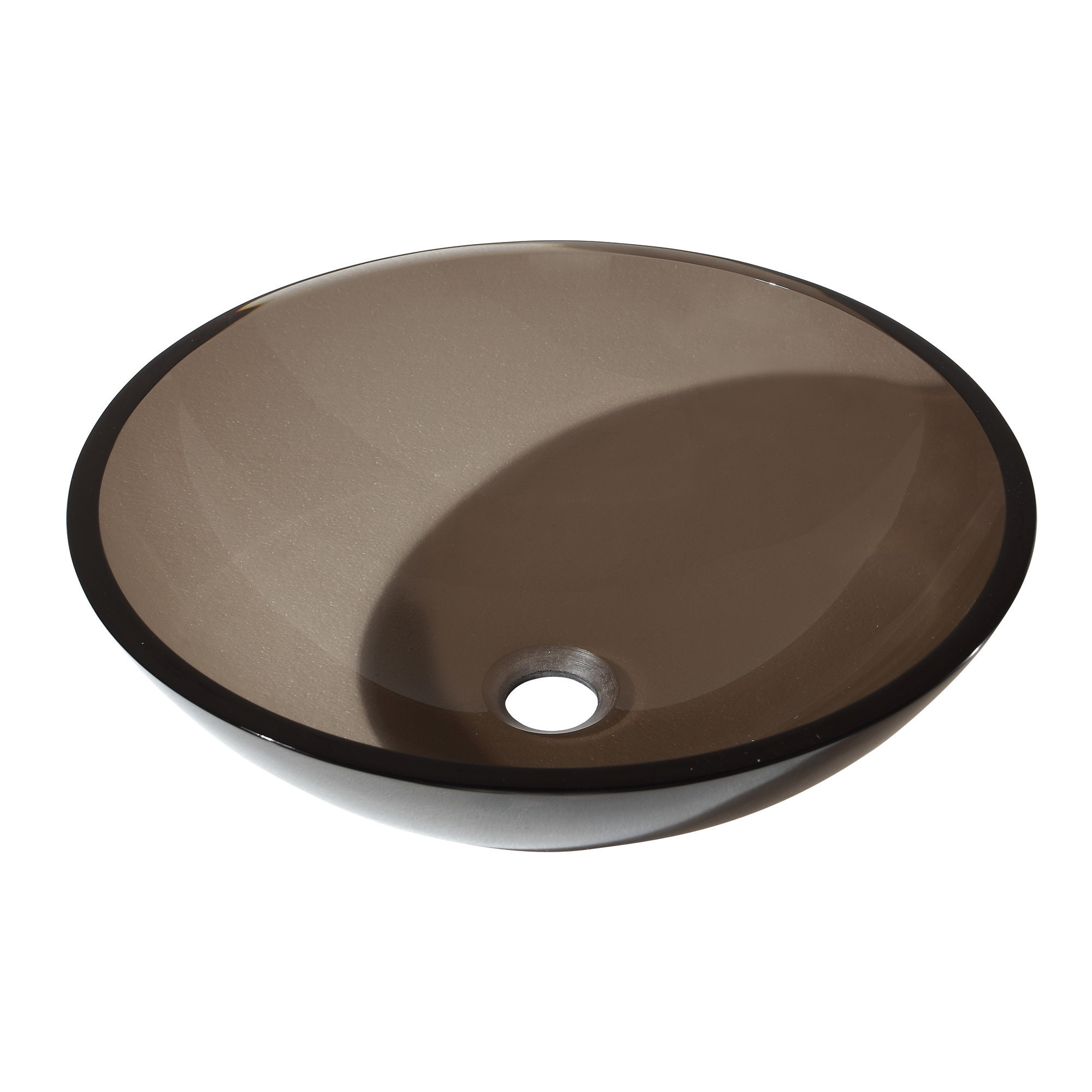 Details About Avanity Gve420 16 1 2 Round Tempered Glass Deck Mounted Vessel Sink Brown