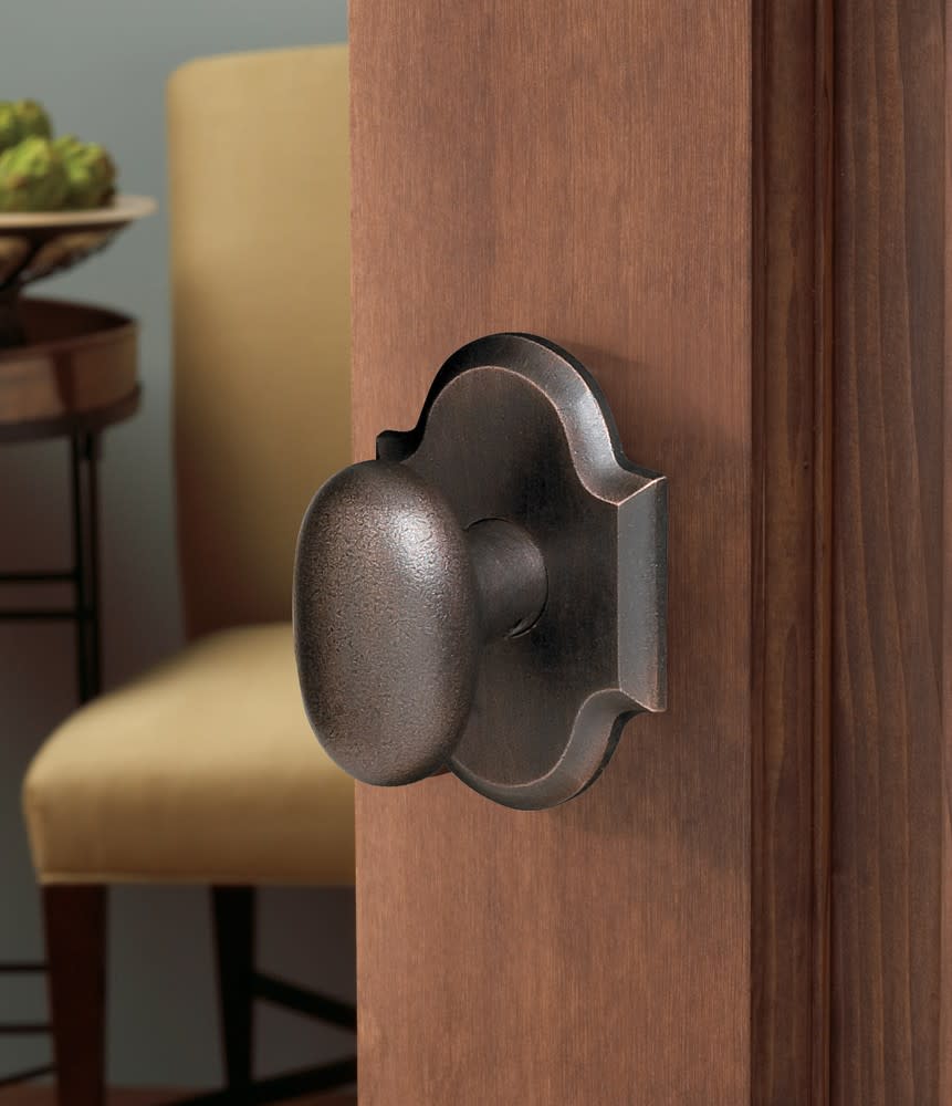 Baldwin 5024.MR Black Pair Of Oval Estate Door Knobs Without Rosettes