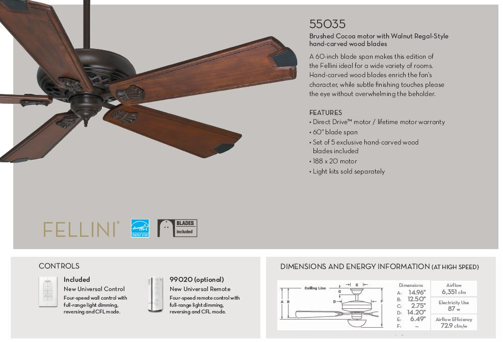 Casablanca Fellini 60 5 Blade Energy Star Ceiling Fan Casablanca Fellini 60 5 Blade Energy Star Ceiling Fan Blades And Wall