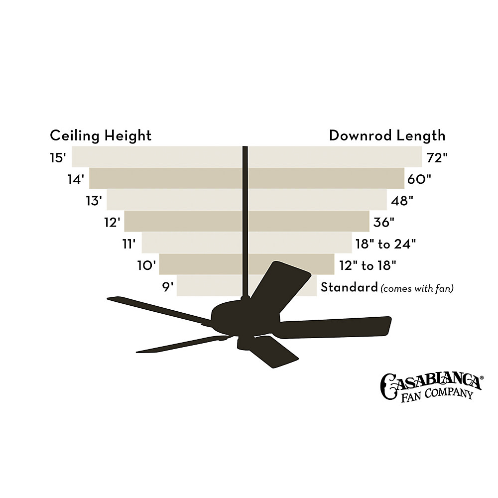 Casablanca PL-48 48" Ceiling Fan Downrod for 13 Ft Ceilings - Brushed