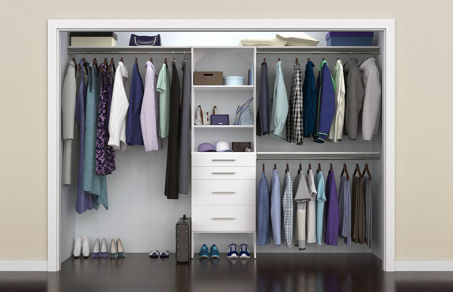 ClosetMaid SS25-COS4DR-M SuiteSymphony 7 to 10 Foot Wide Closet - White ...