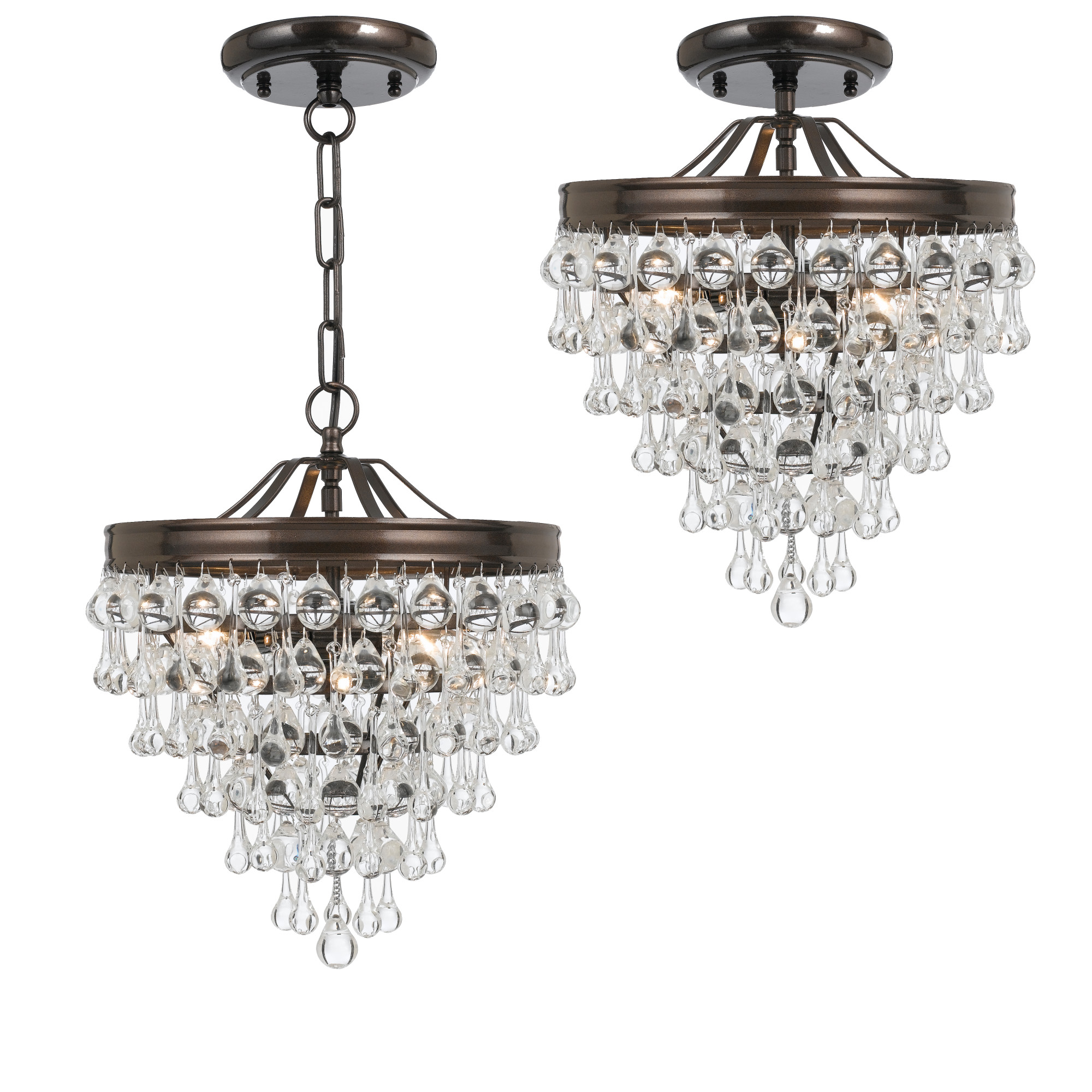 Crystorama Lighting Group 130 Calypso 3 Light 12"W Chandelier - Bronze