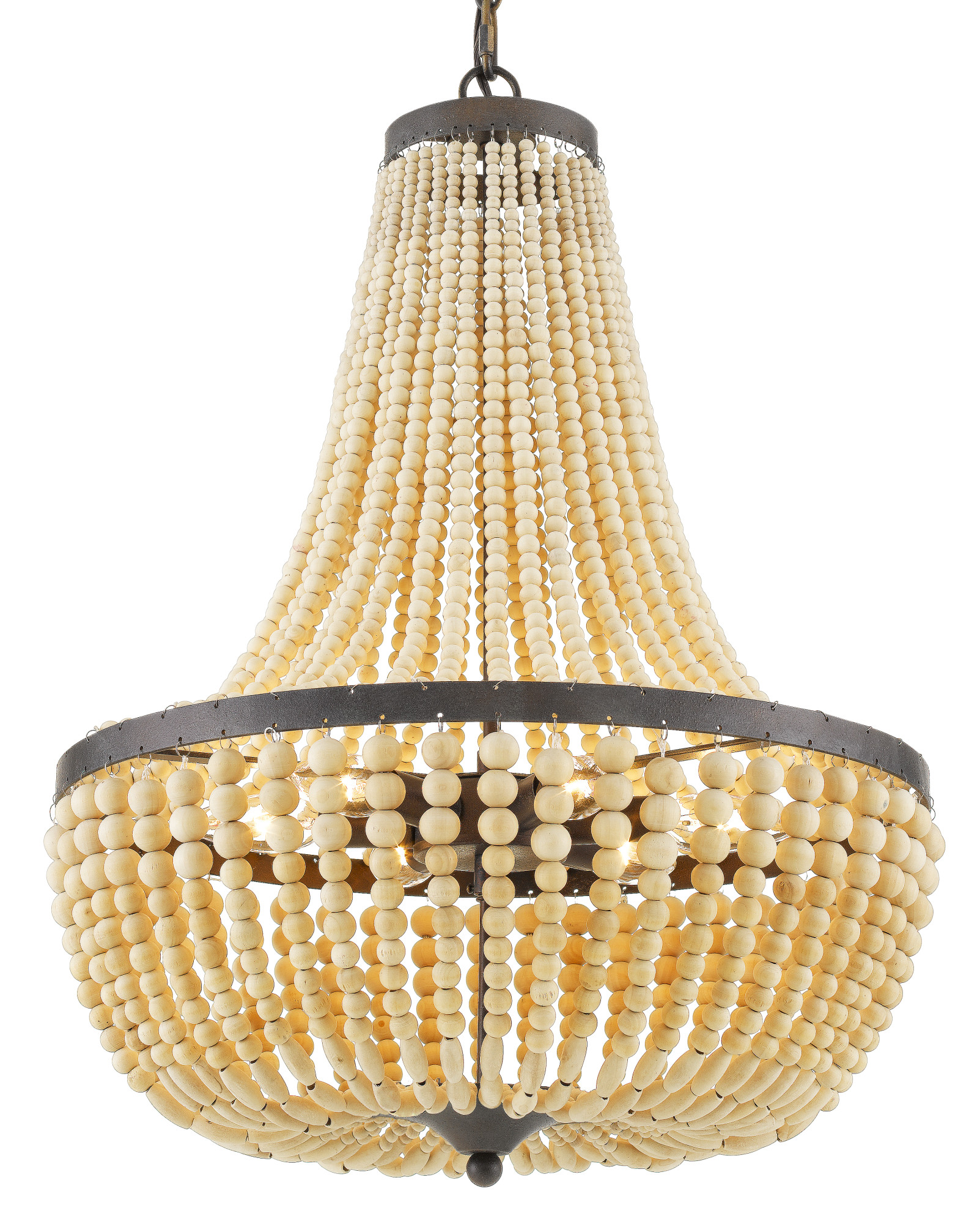 Crystorama Lighting Group 608 Black Rylee 6-Light 19"W Beaded Empire