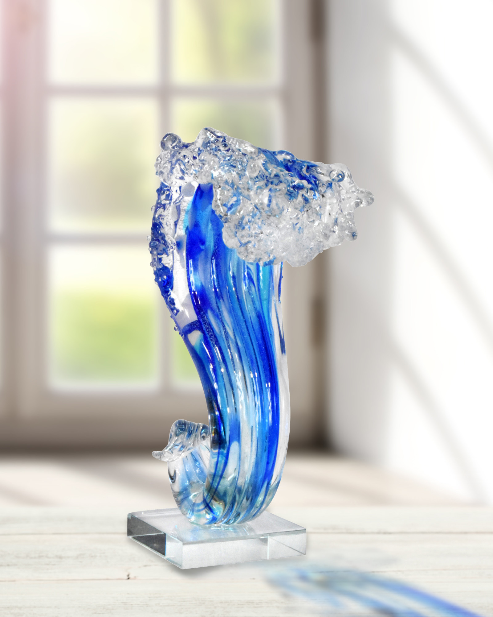 Dale Tiffany AS15206 Pacific Wave 12 Inch Tall Hand Blown Glass