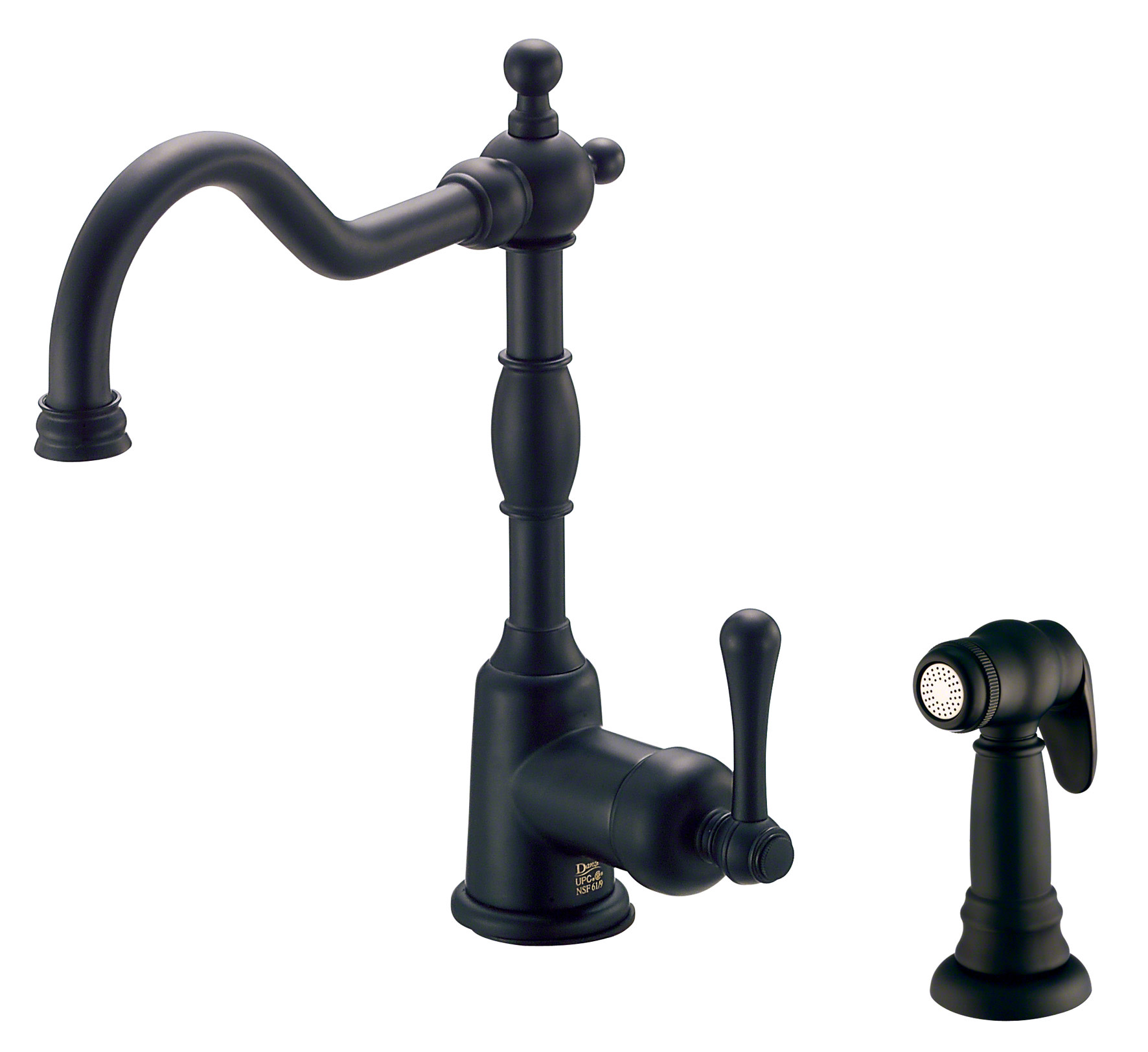 Details About Danze D401157 Satin Black Kitchen Faucet Includes Metal Side Spray