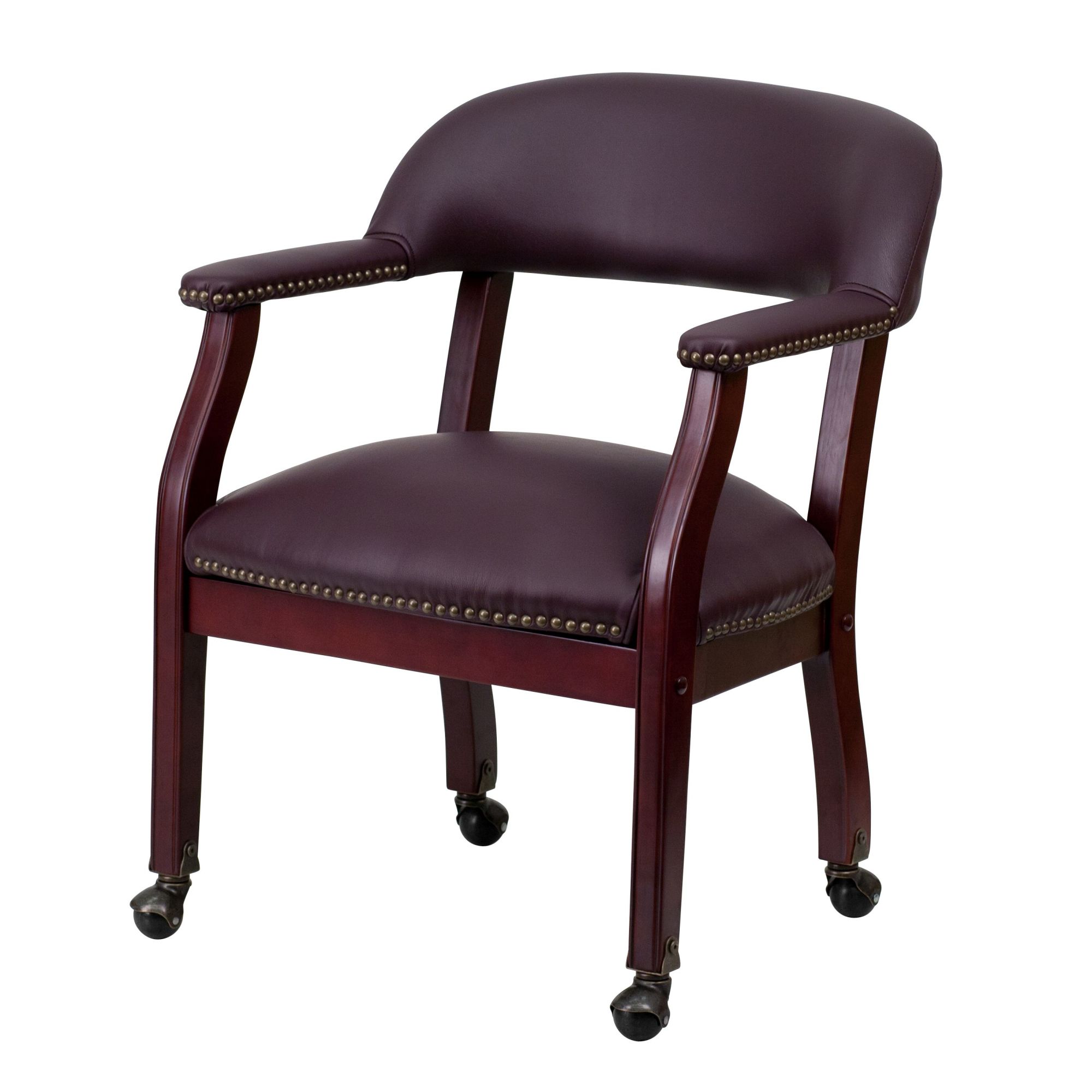 Delacora FF-B-Z100 Burgundy 24"W Leather Accent Chair With ...