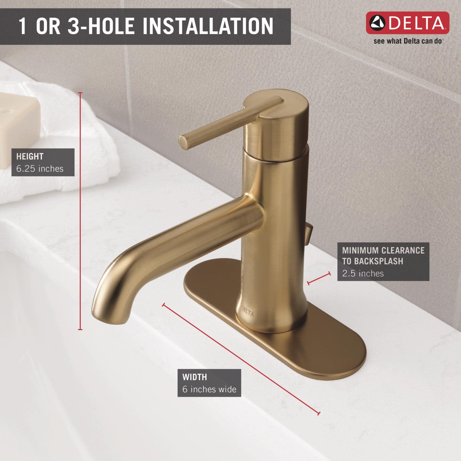 Delta 559LF-MPU Trinsic 1.2 GPM 1 Hole Bathroom Faucet - Bronze | eBay