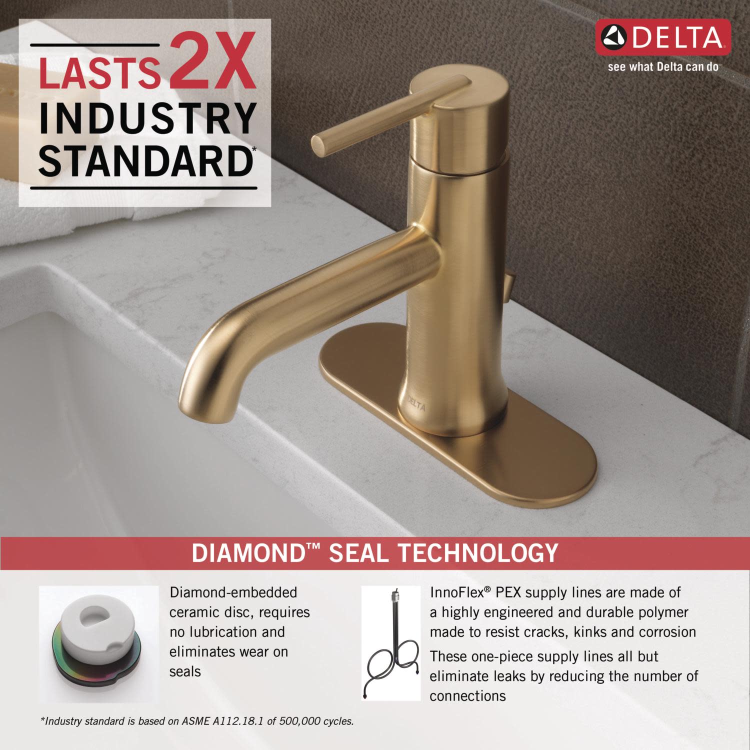 Delta 559LF-MPU Trinsic 1.2 GPM 1 Hole Bathroom Faucet ...