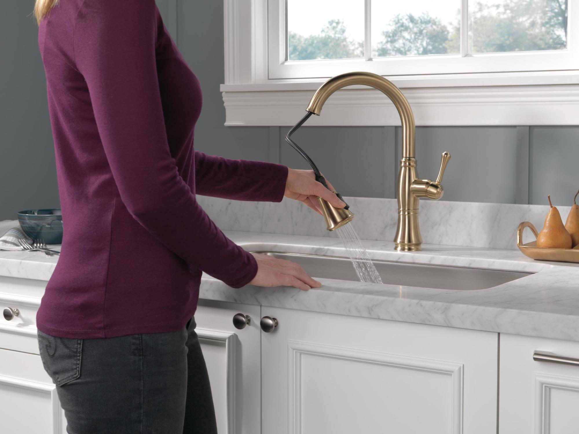 Delta 9197-CZ-DST Cassidy Pull-Down Kitchen Faucet w/ Magnetic Spray