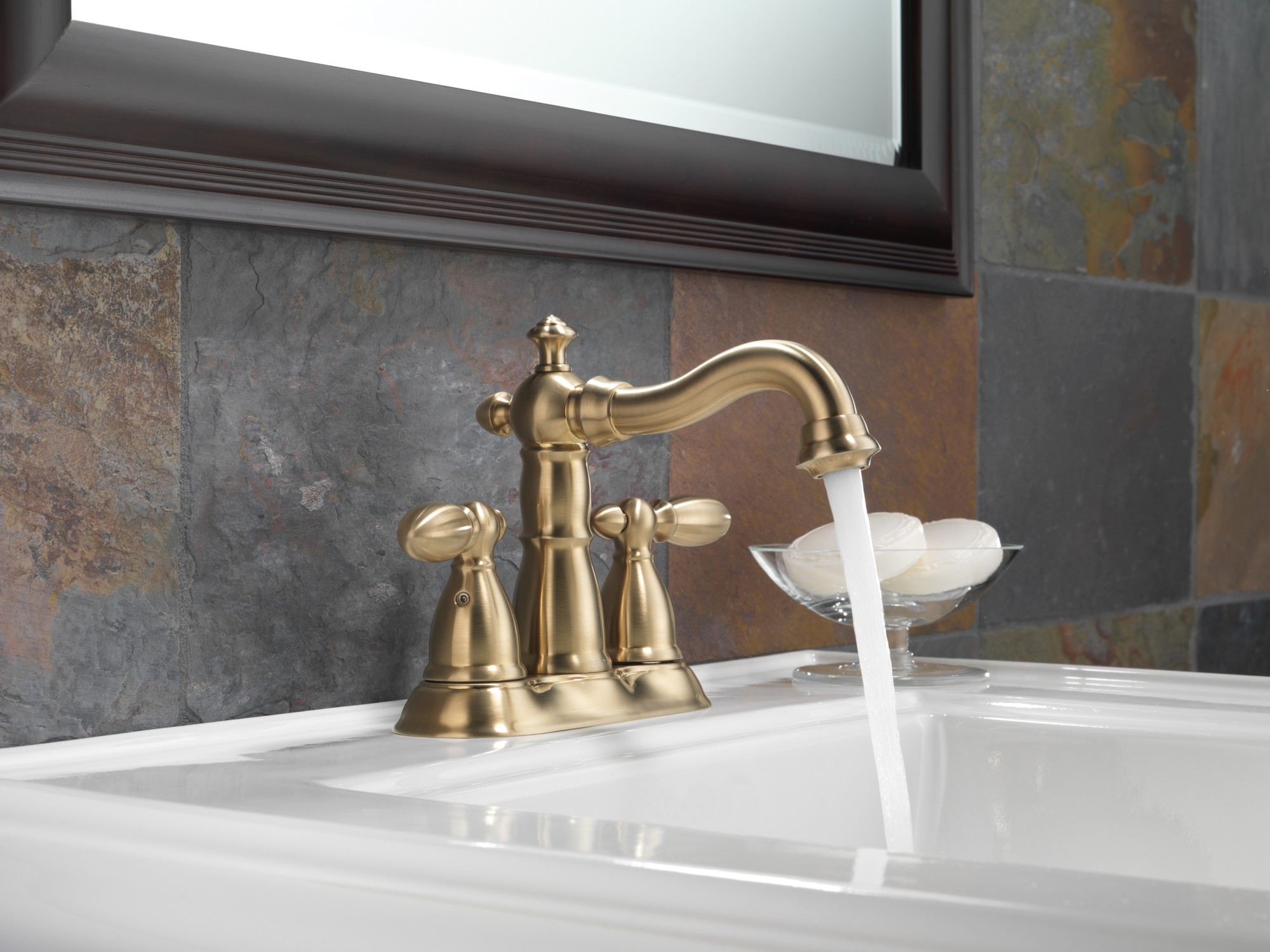 delta bathroom sink faucet champagne bronze