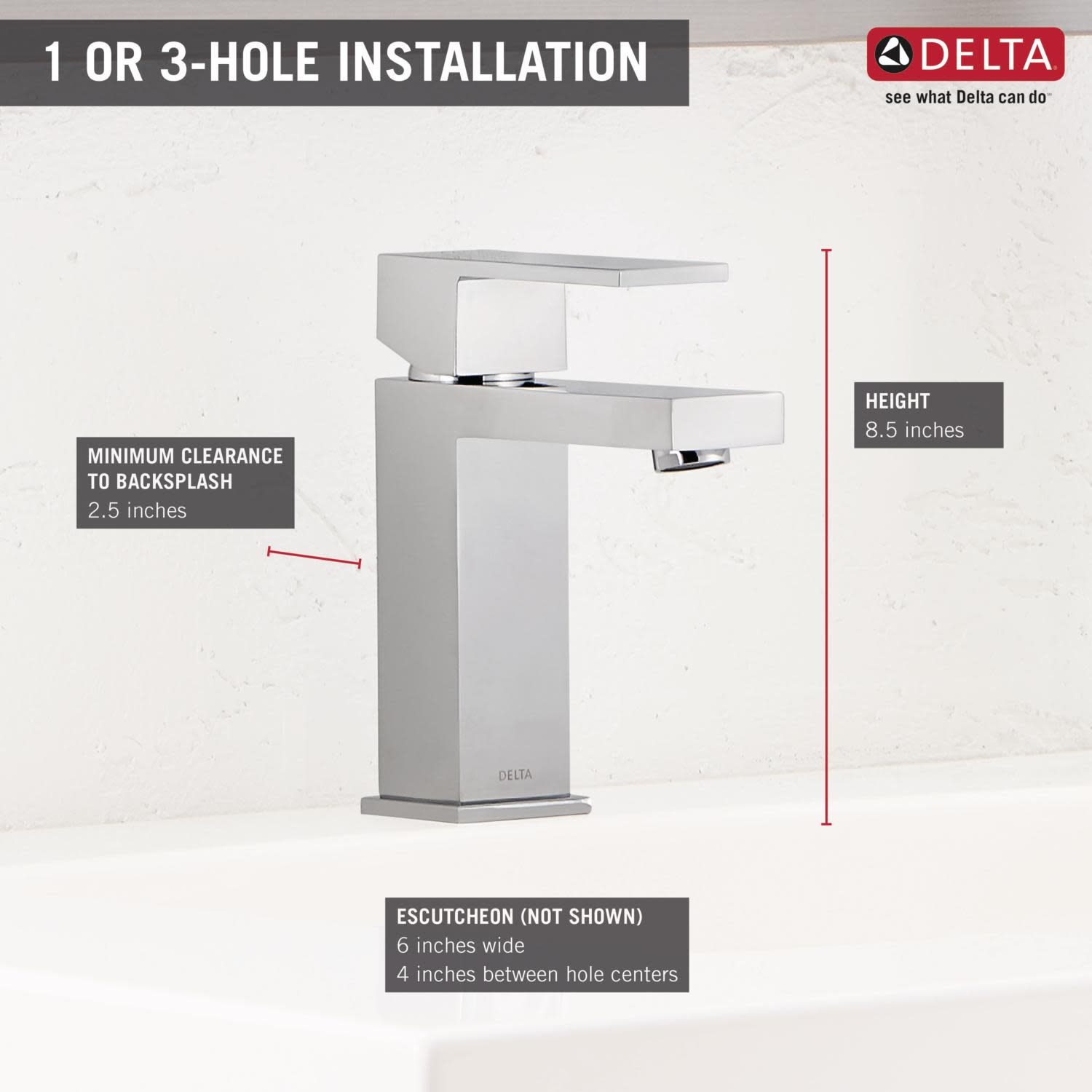 Delta 567LFPP Angular Modern 1 Hole Bathroom Faucet Chrome eBay