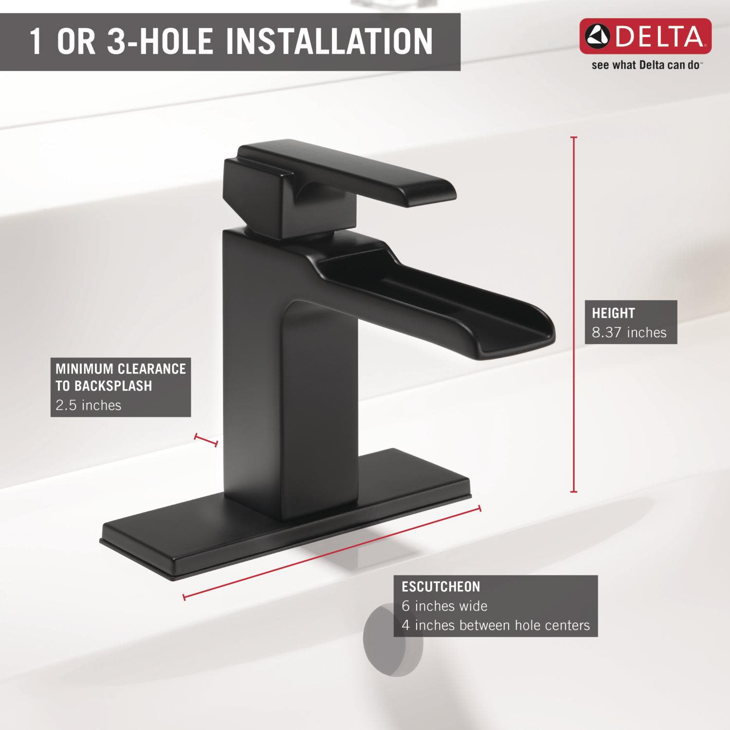 Delta 568LFLPU Ara 1.2 GPM 1 Hole Waterfall Bathroom Faucet Chrome