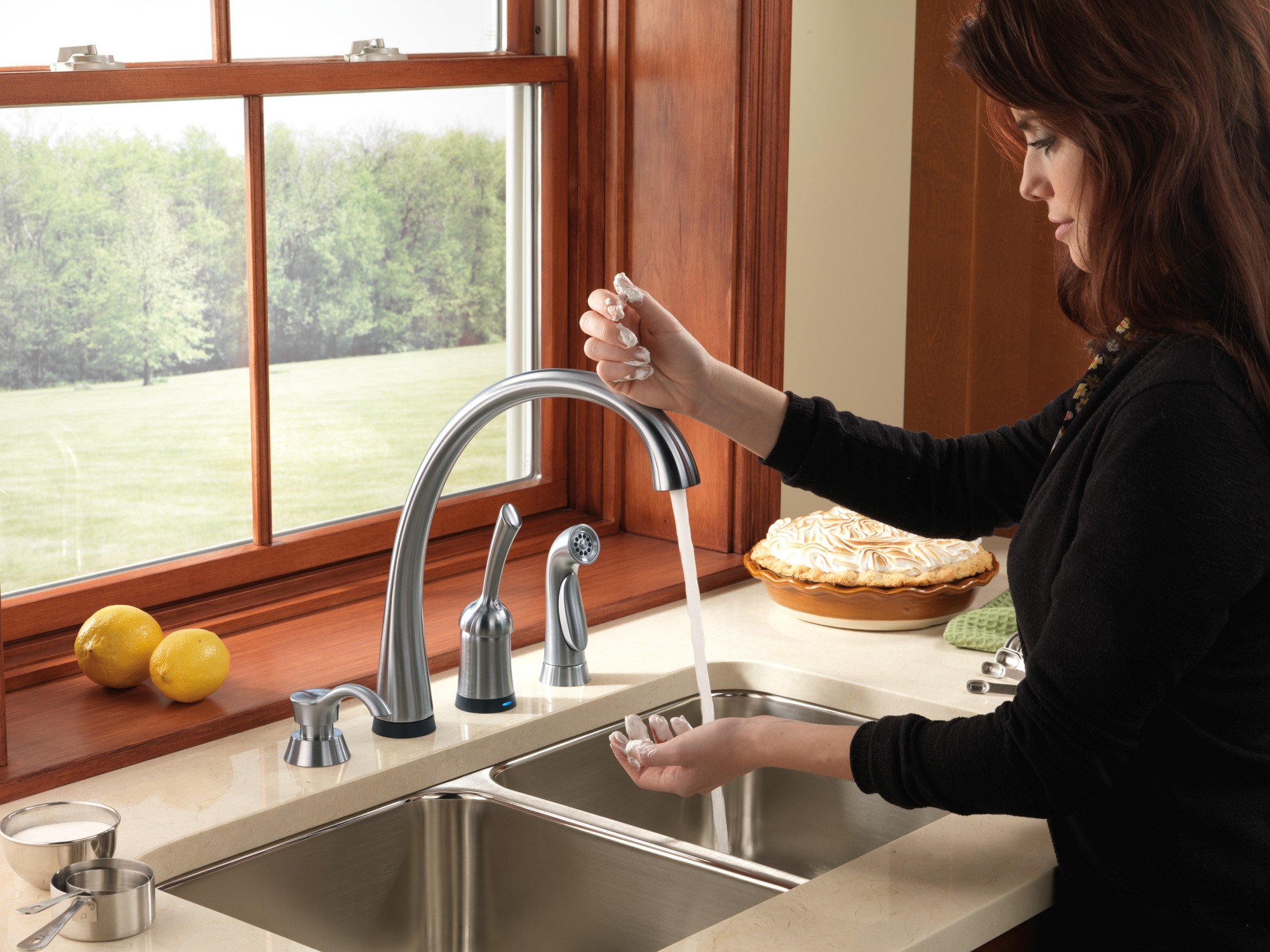 Pilar Sink Mounted Metal Soap Dispenser in Stainless