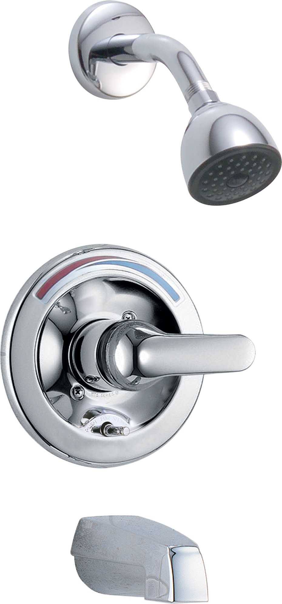 delta push up open shower faucet