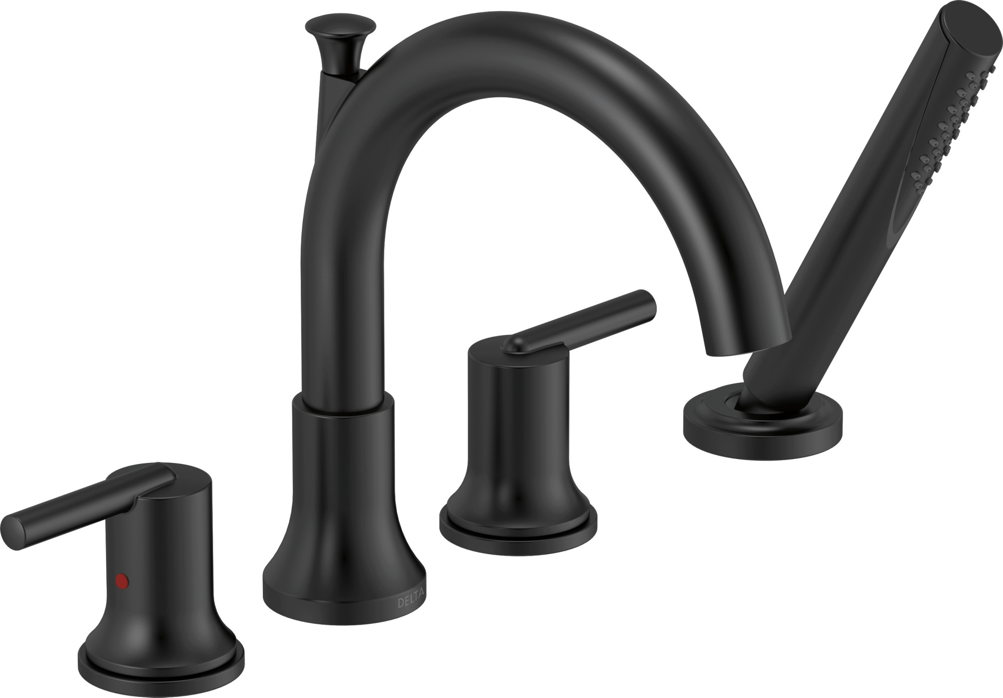 Delta T4759 Trinsic Deck Mounted Roman Tub Filler Black 34449890595   Delta T4759 Bl 4290583 