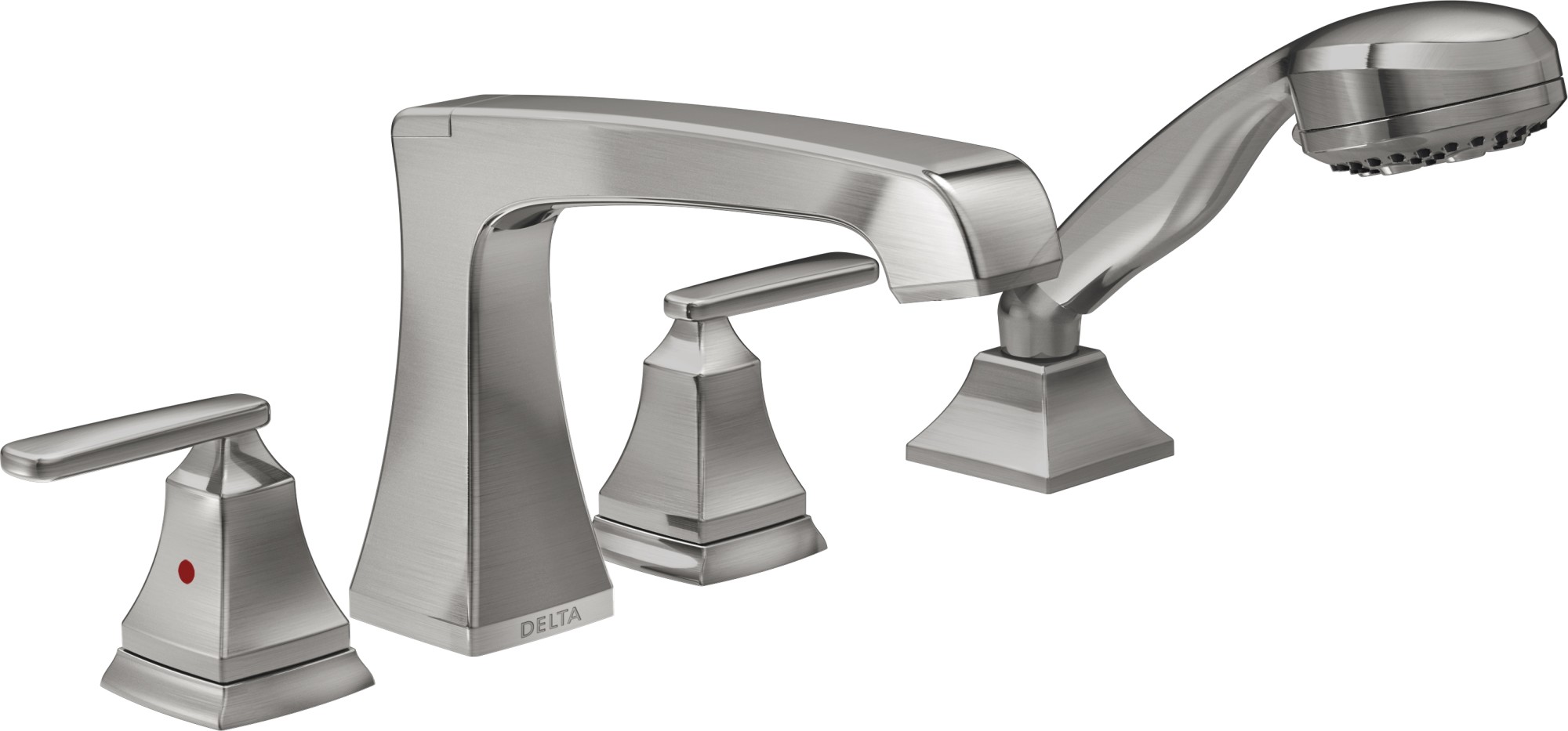 delta wall mount tub filler with hand shower        <h3 class=