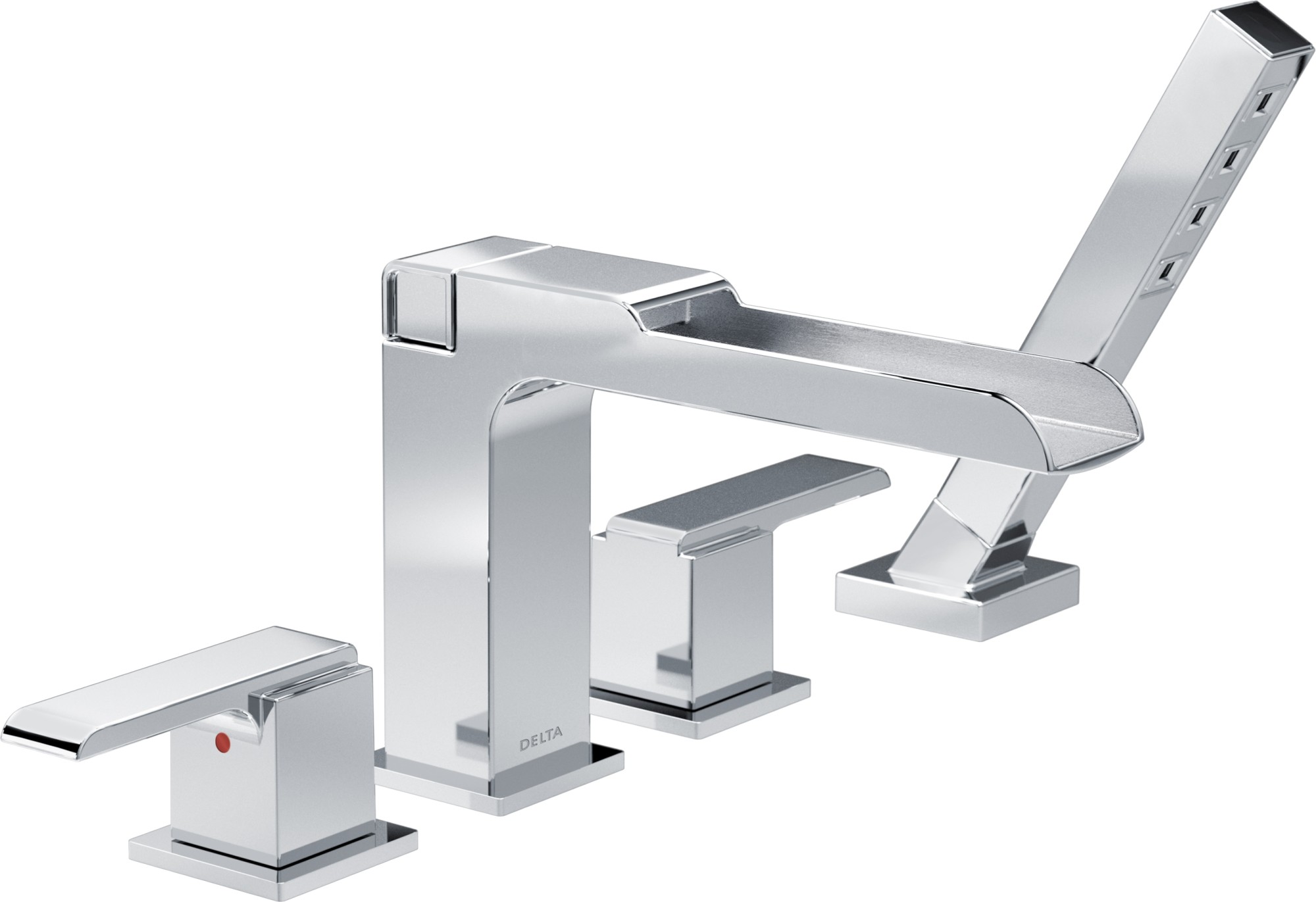 Delta T4768 Ara Waterfall Deck Mounted Roman Tub Filler Trim Chrome