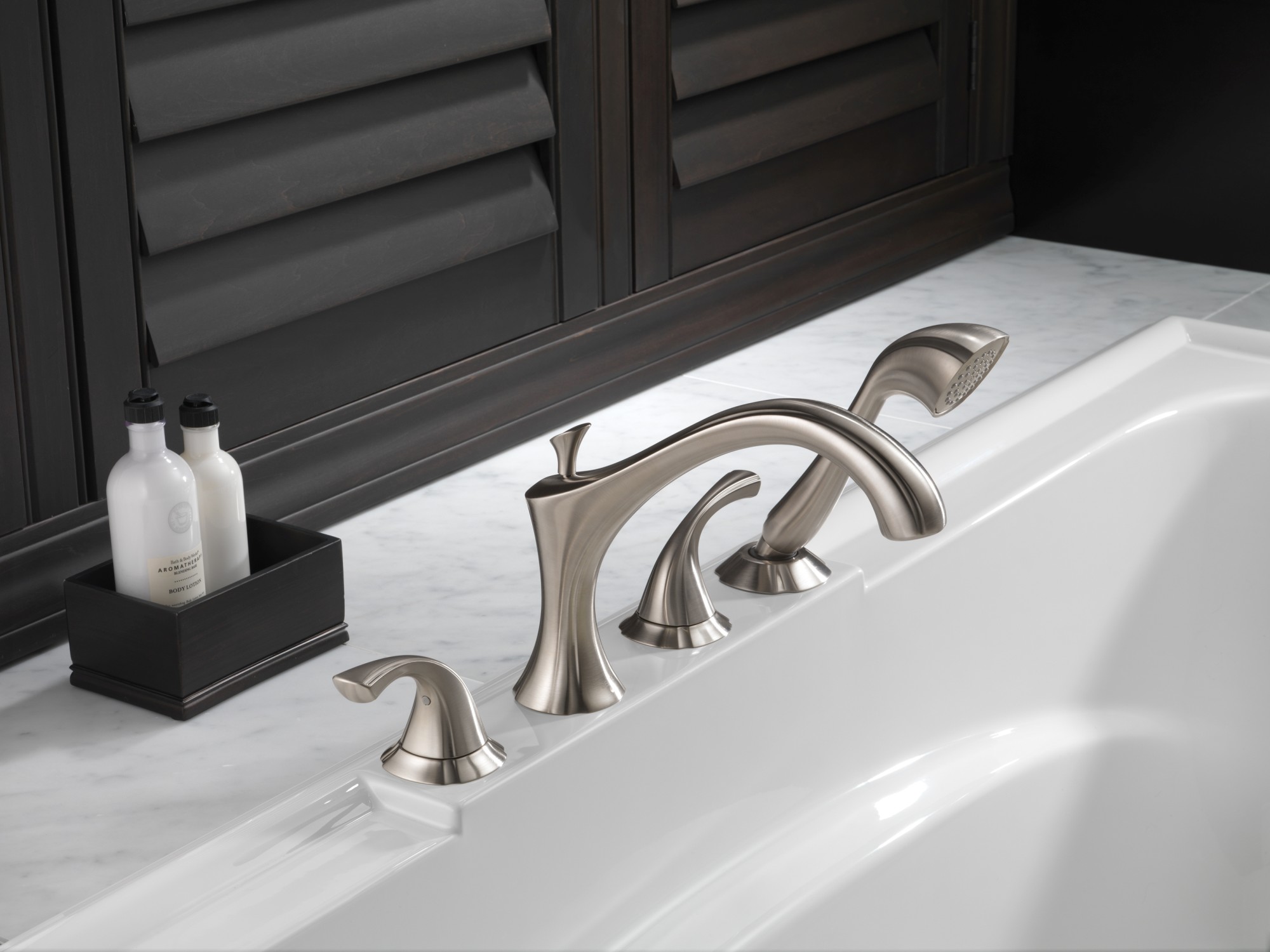 Delta T4792 Addison Deck Mounted Roman Tub Filler Trim Brilliance Stainless Ebay