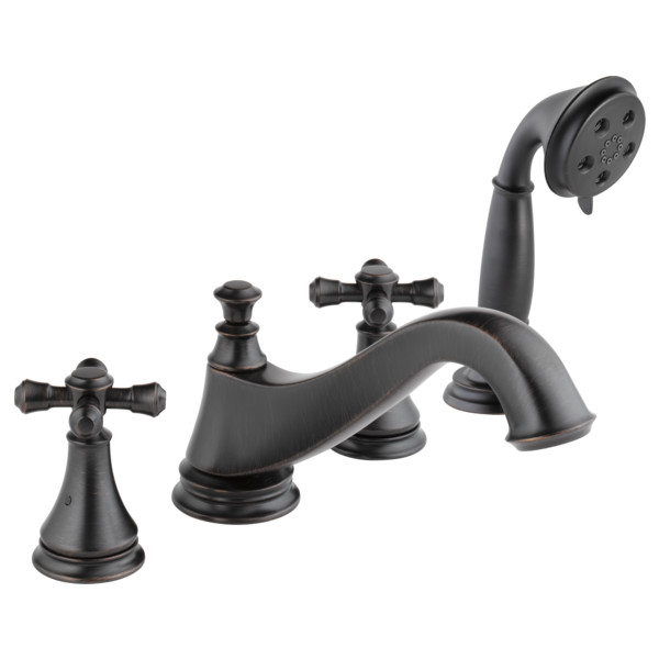 Delta T4795-LHP Cassidy Deck Mounted Roman Tub Filler Trim - Brilliance ...