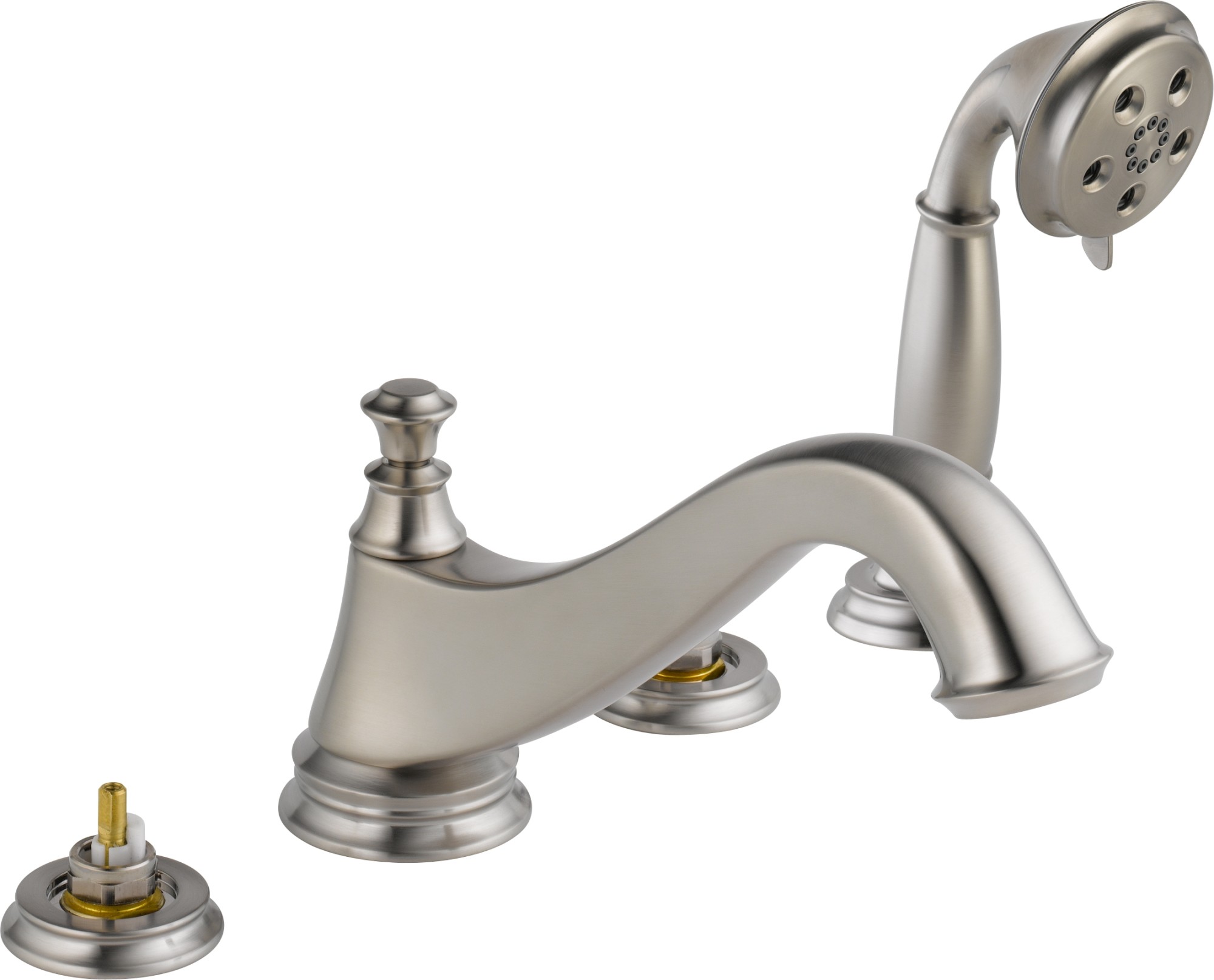 Delta T4795LHP Cassidy Deck Mounted Roman Tub Filler Trim Brilliance