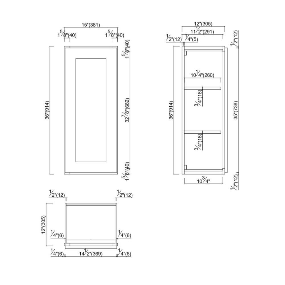 Design House 569061 White Brookings 15"W X 36"H Single Door Kitchen