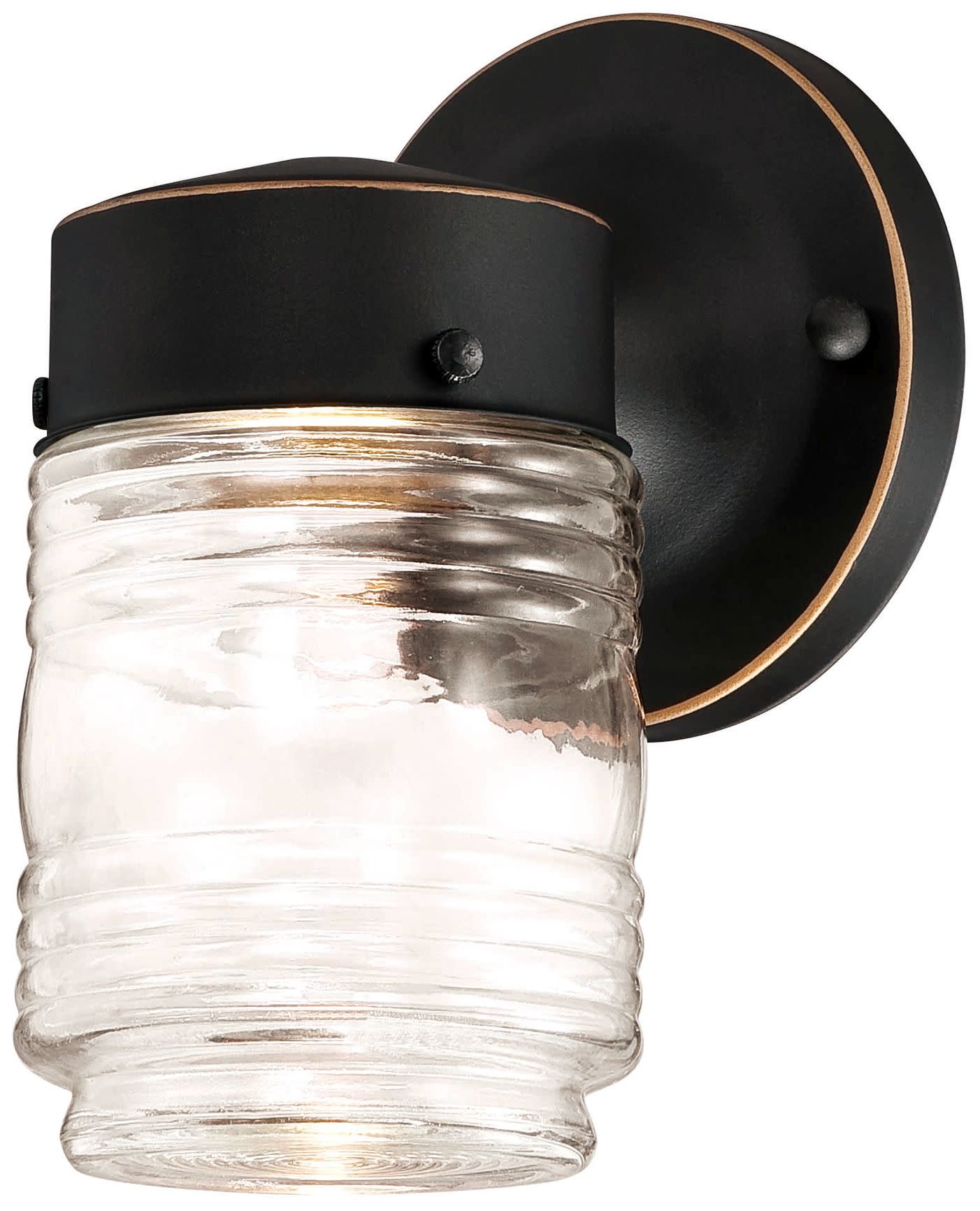 Design House 587253 Bronze Jelly Jar Single Led 71/2"H Outdoor Wall