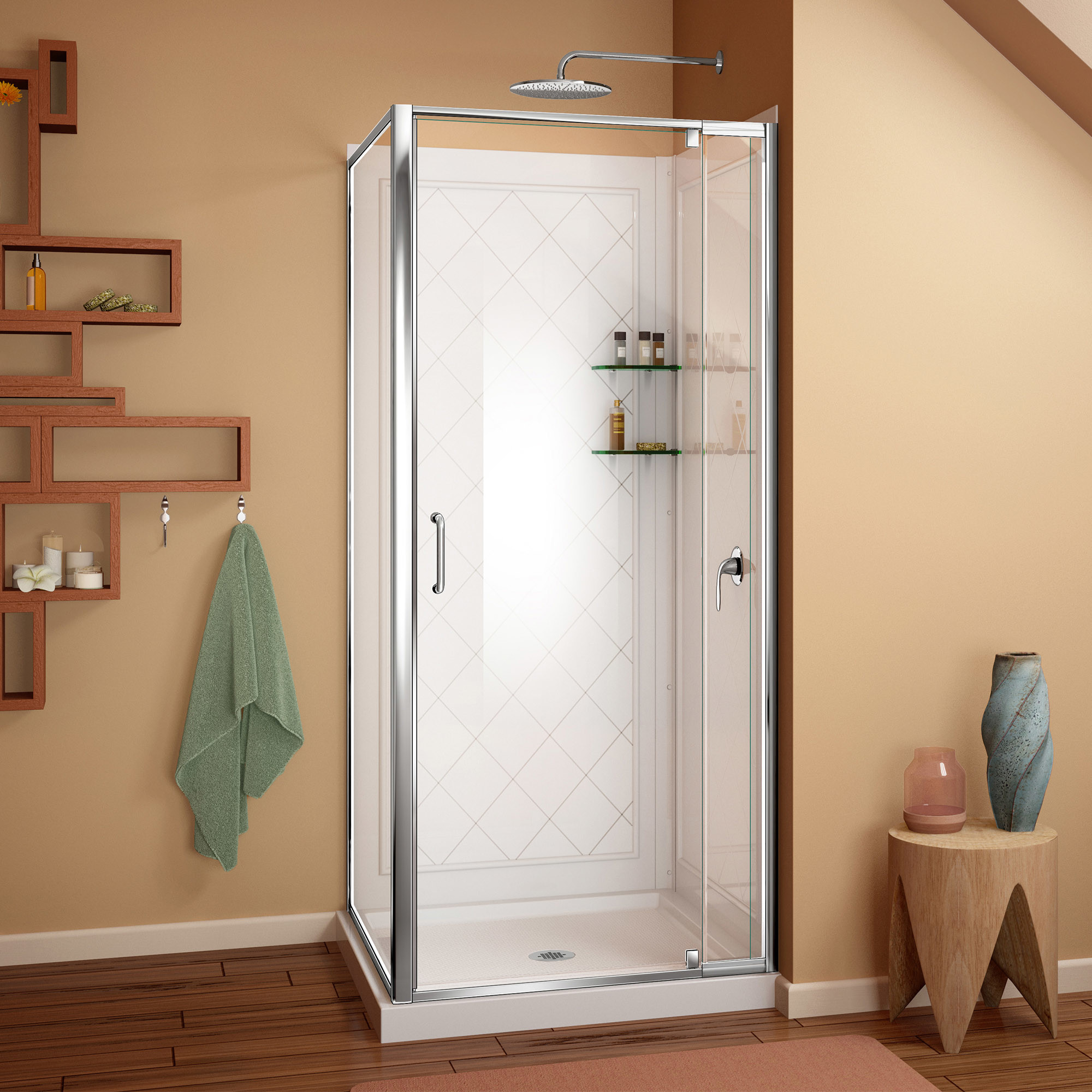 Details About Dreamline Dl 6717 01cl 76 75 Hx36 Wx36 D Shower Enclosure Base Wall Panel