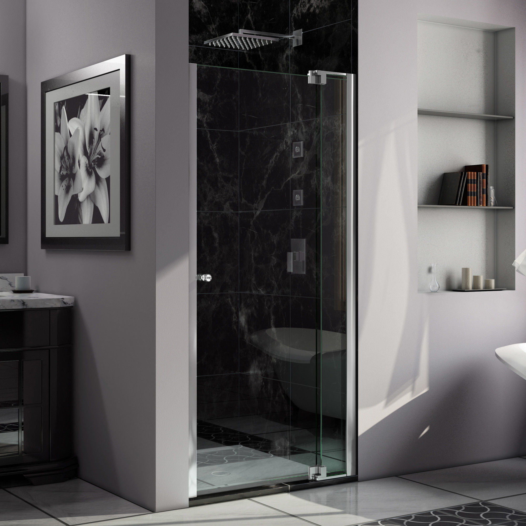 Dreamline Shdr 4239728 01 Allure 73 Hx40 W Pivot Frameless Shower Dreamline Shdr 4239728 Allure 73 High X 40 Wide Pivot Frameless Shower Door Wi
