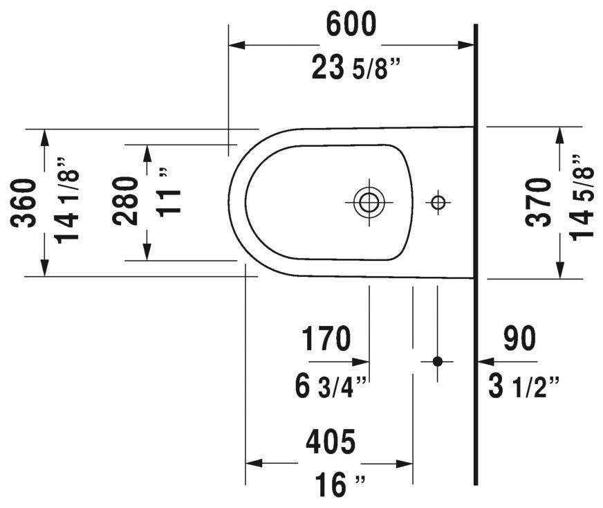 Duravit 2289100000 White Me By Starck Floor Mounted Ceramic Bidet