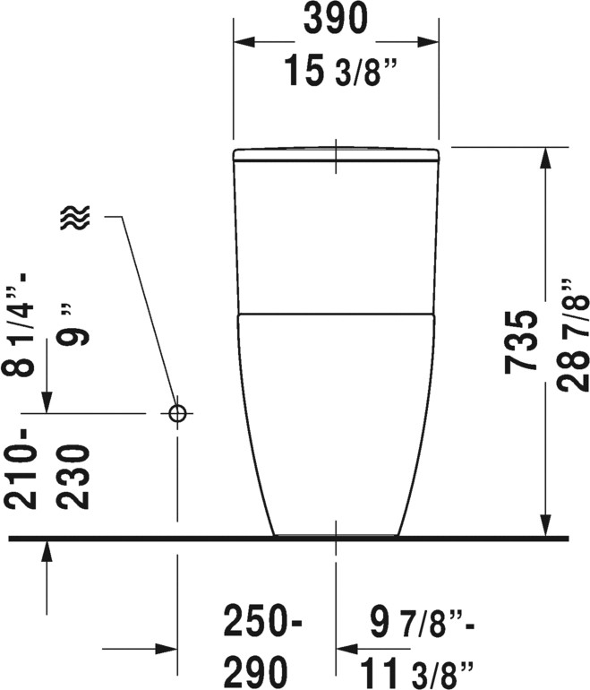 Duravit 2173010001 White ME by Starck OnePiece Elongated Toilet with