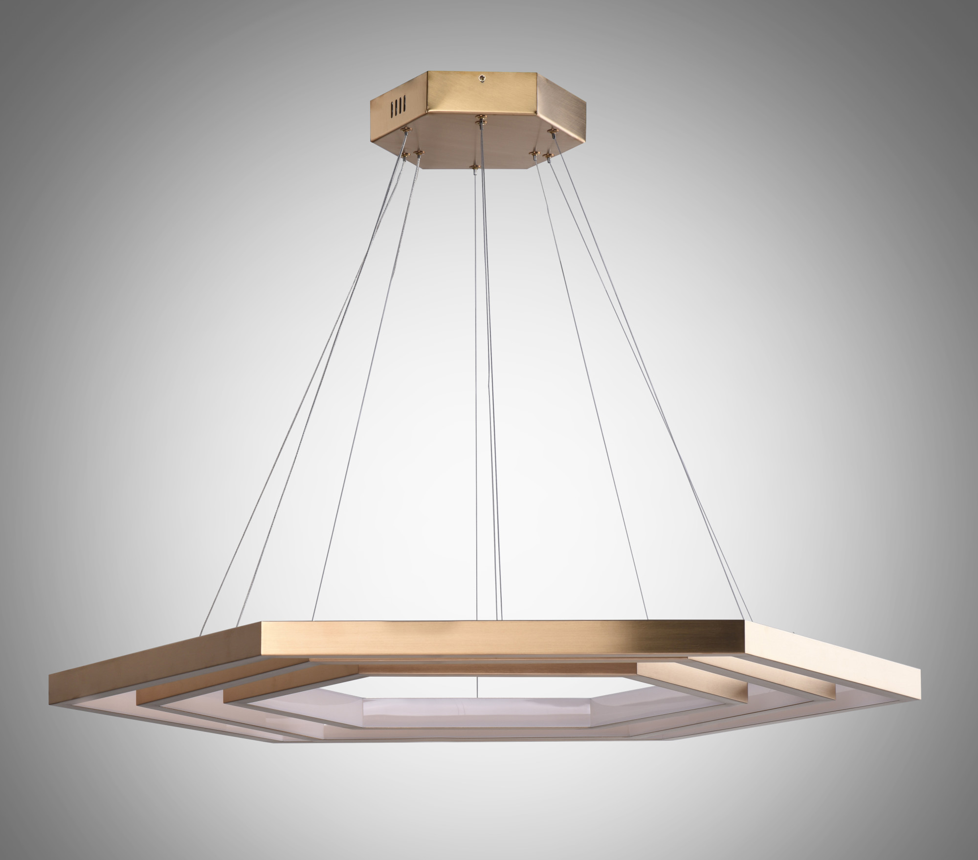 ET2 E22288 Brushed Champagne Hex 40"W Led Ring Chandelier eBay