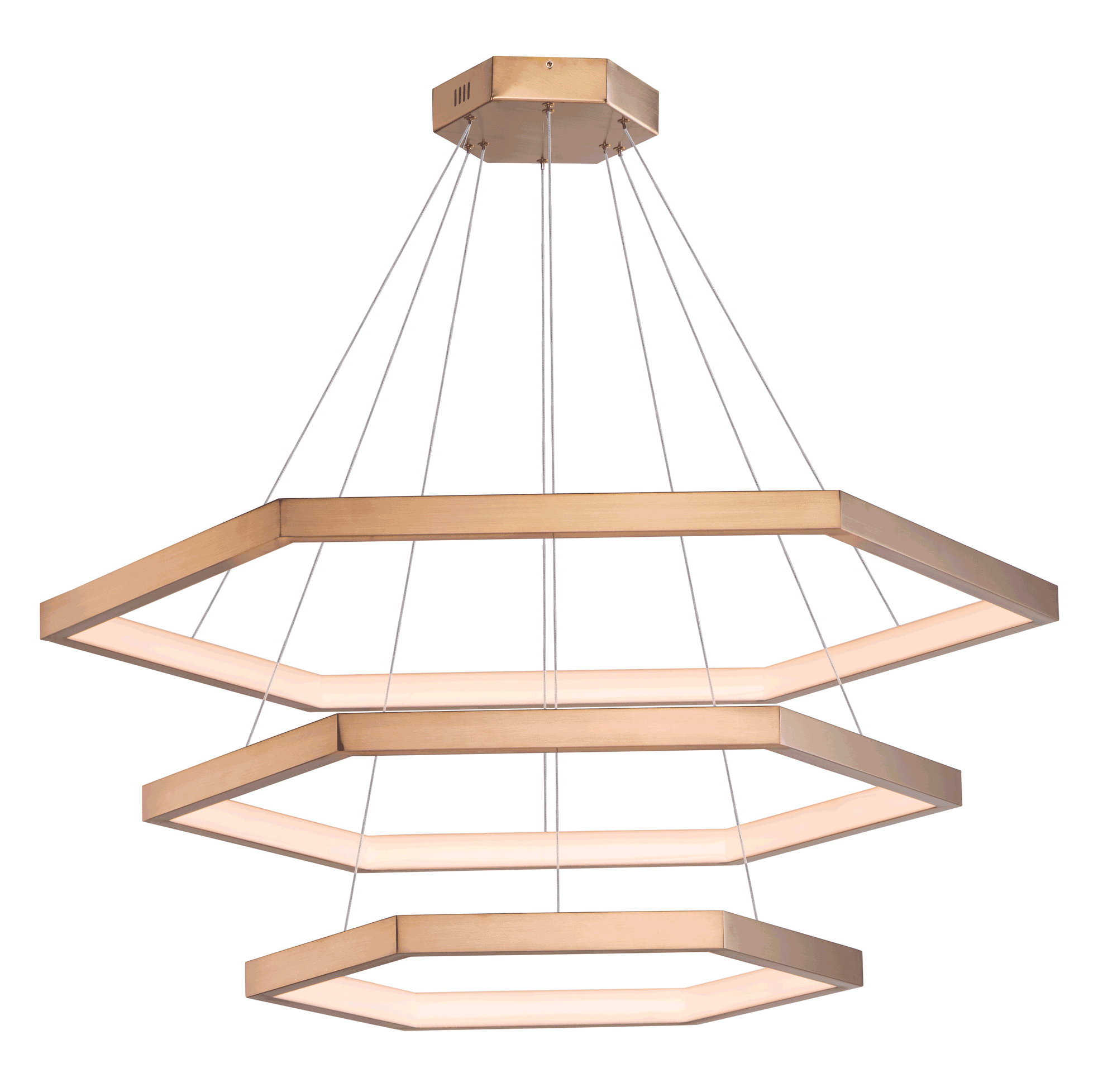 ET2 E22288 Brushed Champagne Hex 40"W Led Ring Chandelier eBay