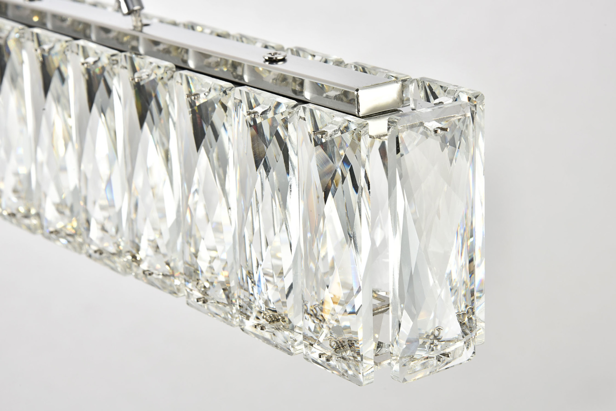 Elegant Lighting 3502D47 Chrome Monroe 47"W Led Crystal Linear