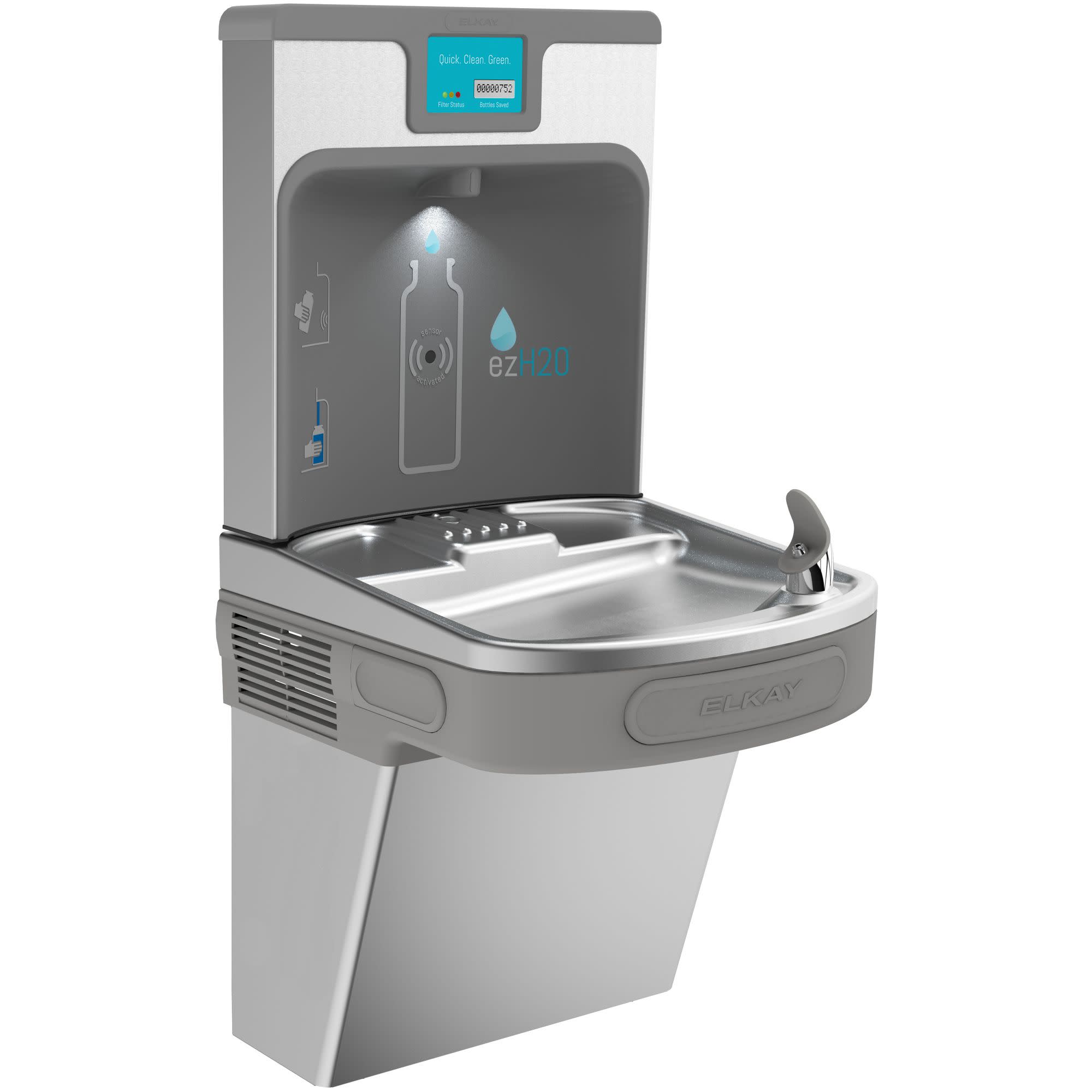 Elkay LZS8WSP EZH2O Wall Mount Drinking Fountain with Bottle Filler ...